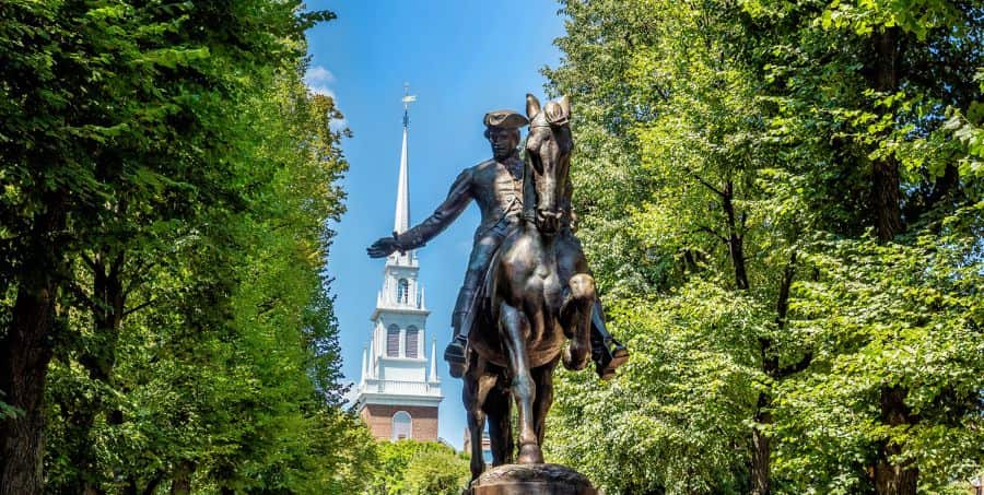 See Paul Revere Statue on Boston Freedom Trail